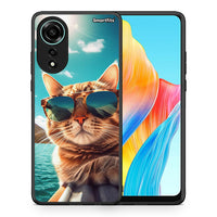 Thumbnail for Θήκη Oppo A78 4G Summer Cat από τη Smartfits με σχέδιο στο πίσω μέρος και μαύρο περίβλημα | Oppo A78 4G Summer Cat case with colorful back and black bezels