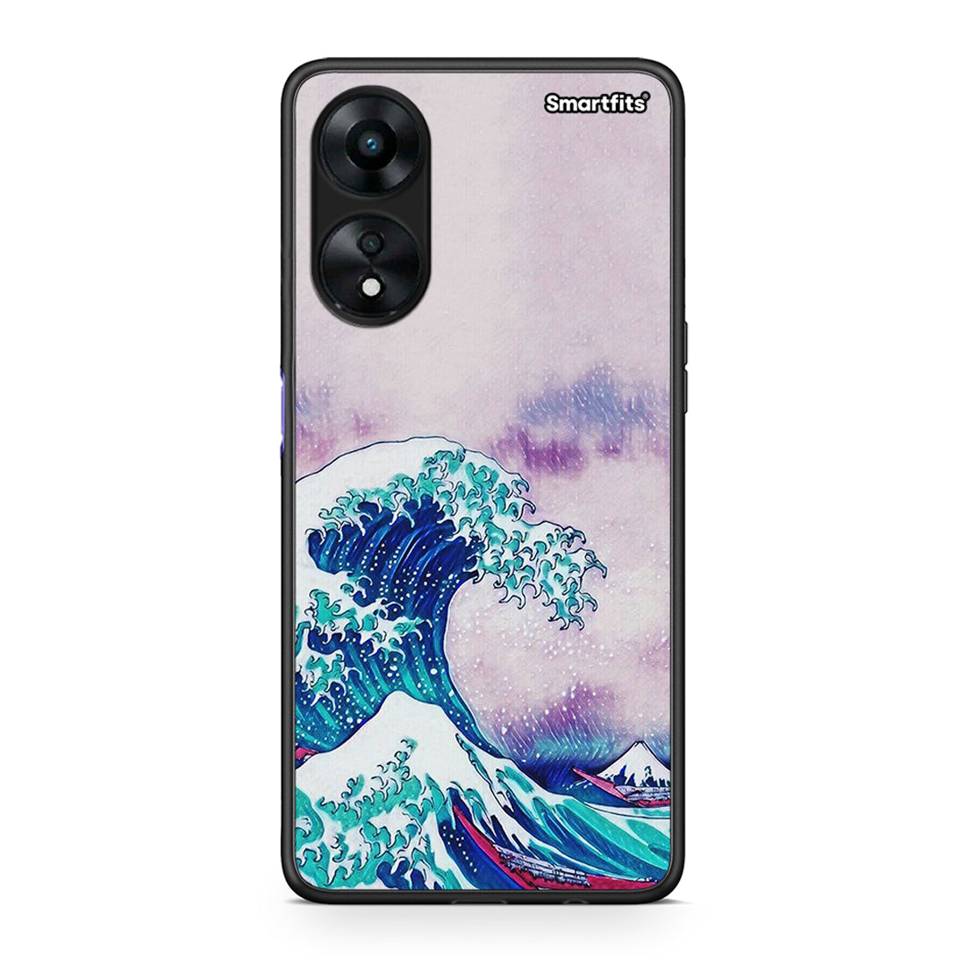 Θήκη Oppo A78 Blue Waves από τη Smartfits με σχέδιο στο πίσω μέρος και μαύρο περίβλημα | Oppo A78 Blue Waves Case with Colorful Back and Black Bezels