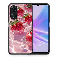 Thumbnail for Θήκη Oppo A78 Juicy Strawberries από τη Smartfits με σχέδιο στο πίσω μέρος και μαύρο περίβλημα | Oppo A78 Juicy Strawberries Case with Colorful Back and Black Bezels