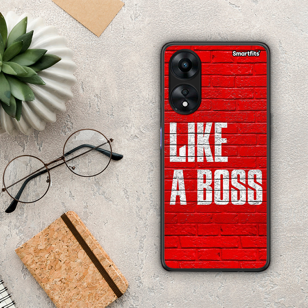 Θήκη Oppo A78 Like A Boss από τη Smartfits με σχέδιο στο πίσω μέρος και μαύρο περίβλημα | Oppo A78 Like A Boss Case with Colorful Back and Black Bezels