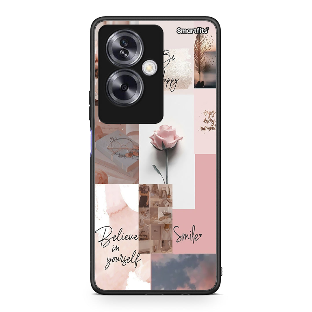 Oppo A79 / A2 Aesthetic Collage θήκη από τη Smartfits με σχέδιο στο πίσω μέρος και μαύρο περίβλημα | Smartphone case with colorful back and black bezels by Smartfits