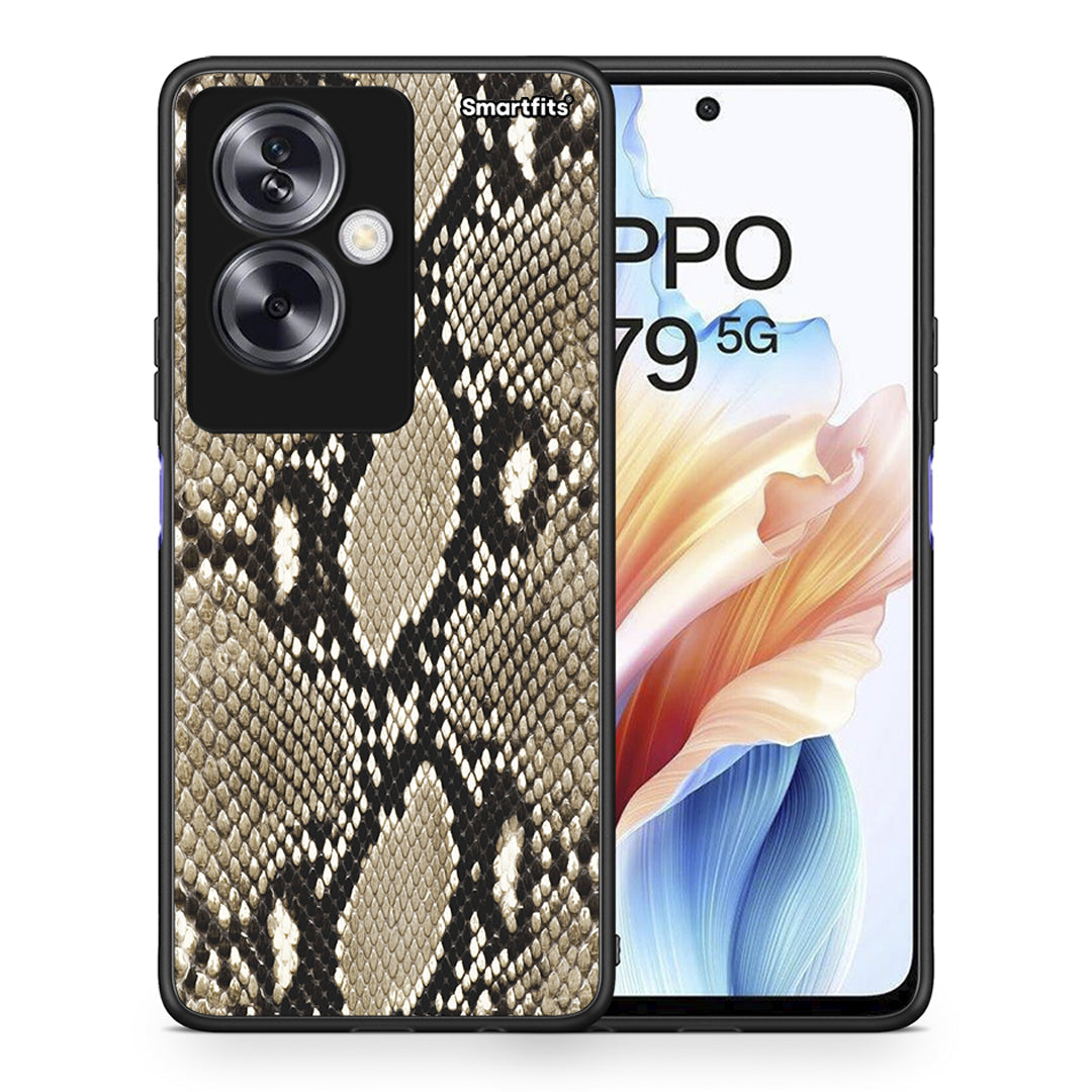 Θήκη Oppo A79 / A2 Fashion Snake Animal από τη Smartfits με σχέδιο στο πίσω μέρος και μαύρο περίβλημα | Oppo A79 / A2 Fashion Snake Animal case with colorful back and black bezels