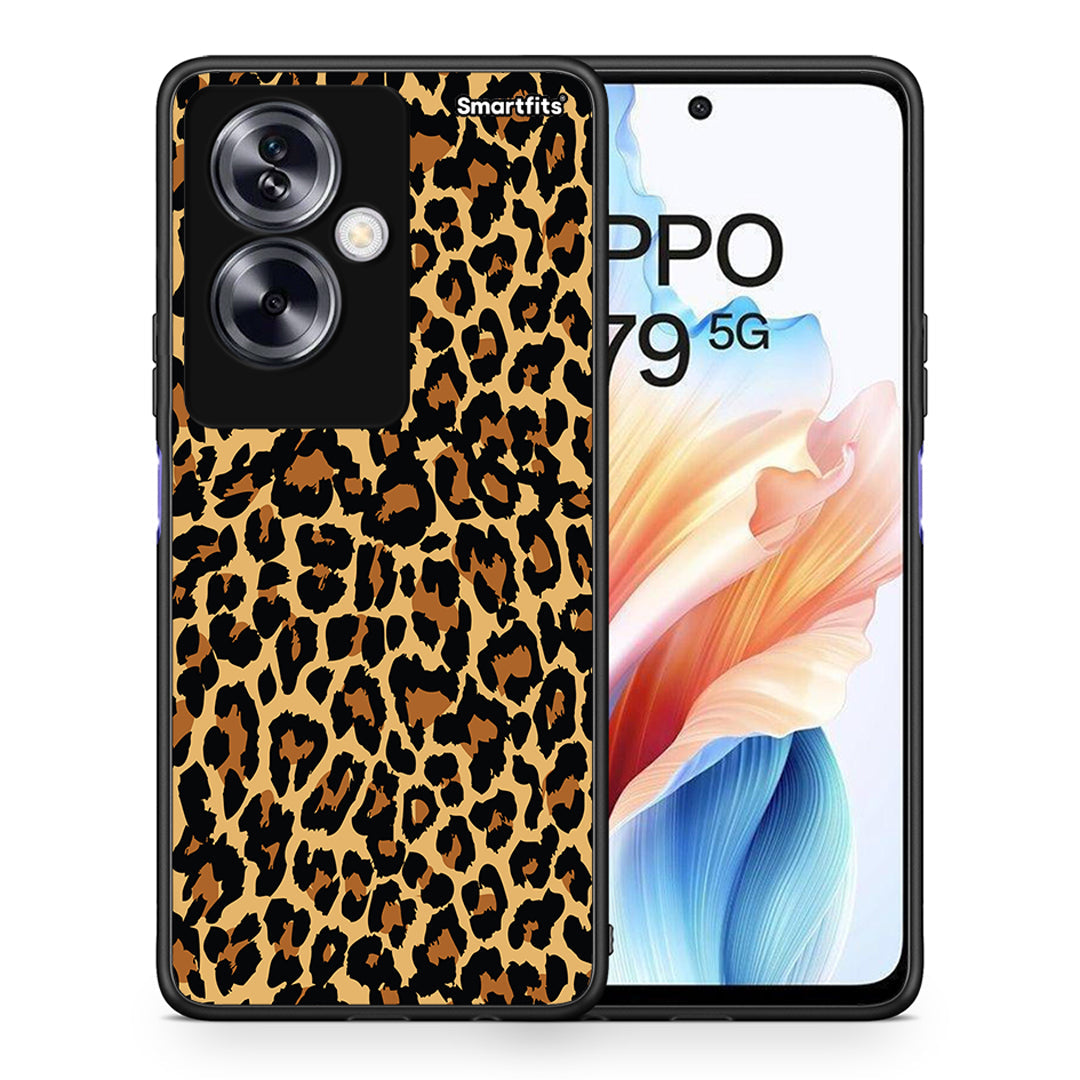 Θήκη Oppo A79 / A2 Leopard Animal από τη Smartfits με σχέδιο στο πίσω μέρος και μαύρο περίβλημα | Oppo A79 / A2 Leopard Animal case with colorful back and black bezels