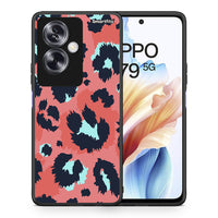 Thumbnail for Θήκη Oppo A79 / A2 Pink Leopard Animal από τη Smartfits με σχέδιο στο πίσω μέρος και μαύρο περίβλημα | Oppo A79 / A2 Pink Leopard Animal case with colorful back and black bezels