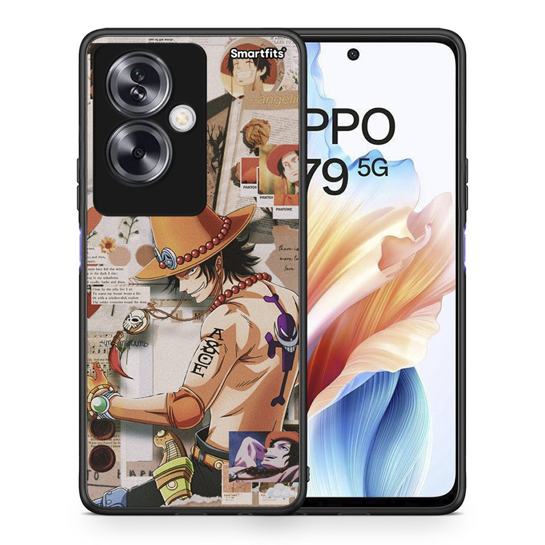 Θήκη Oppo A79 / A2 Anime Collage από τη Smartfits με σχέδιο στο πίσω μέρος και μαύρο περίβλημα | Oppo A79 / A2 Anime Collage case with colorful back and black bezels
