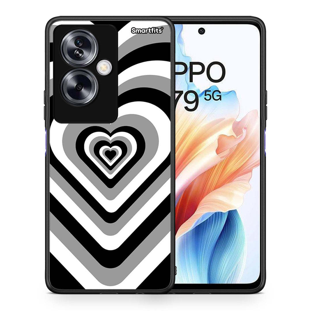 Θήκη Oppo A79 / A2 Black Hearts από τη Smartfits με σχέδιο στο πίσω μέρος και μαύρο περίβλημα | Oppo A79 / A2 Black Hearts case with colorful back and black bezels