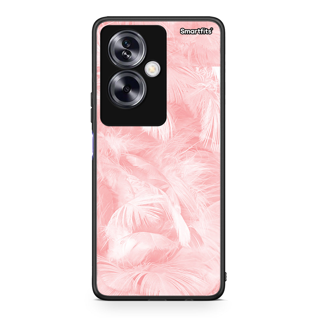33 - Oppo A79 / A2 Pink Feather Boho case, cover, bumper