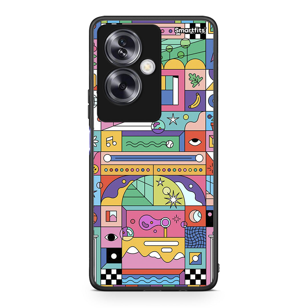 Oppo A79 / A2 Bubbles Soap θήκη από τη Smartfits με σχέδιο στο πίσω μέρος και μαύρο περίβλημα | Smartphone case with colorful back and black bezels by Smartfits