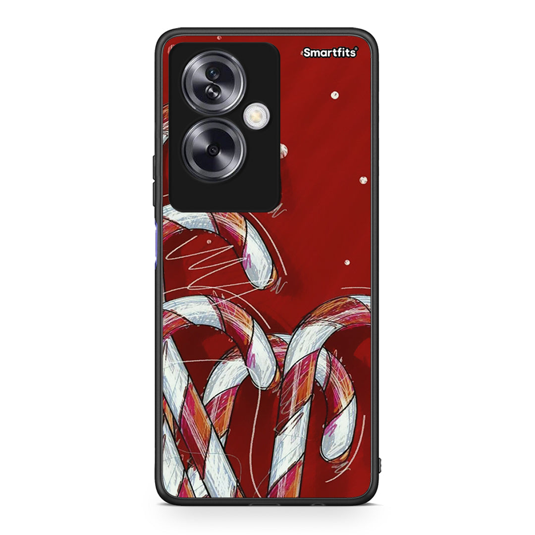 Oppo A79 / A2 Candy Cane θήκη από τη Smartfits με σχέδιο στο πίσω μέρος και μαύρο περίβλημα | Smartphone case with colorful back and black bezels by Smartfits