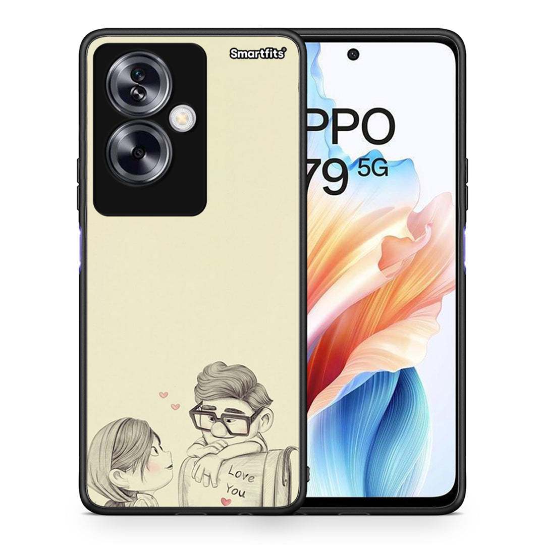 Θήκη Oppo A79 / A2 Carl And Ellie από τη Smartfits με σχέδιο στο πίσω μέρος και μαύρο περίβλημα | Oppo A79 / A2 Carl And Ellie case with colorful back and black bezels