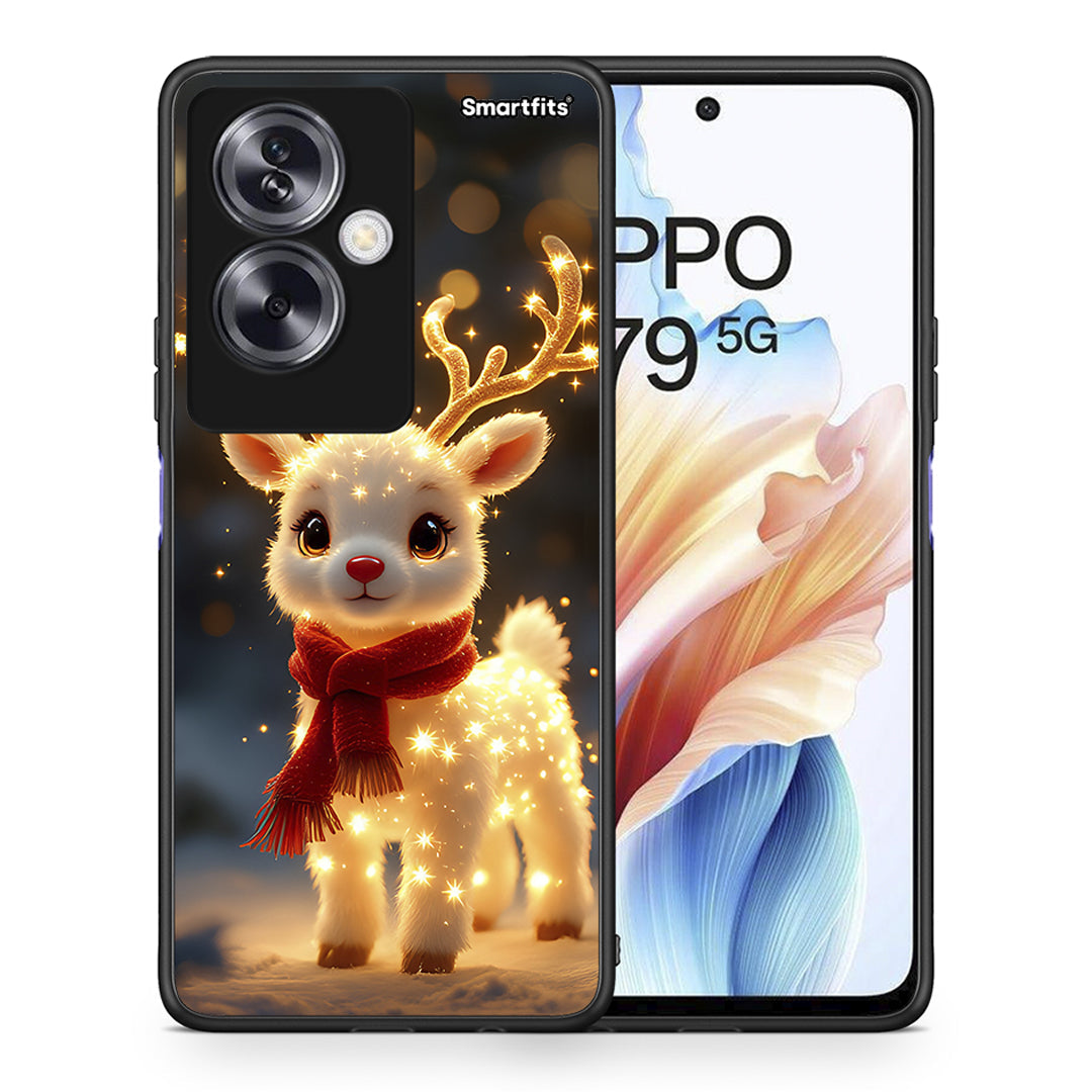 Θήκη Oppo A79 / A2 Christmas Cutie από τη Smartfits με σχέδιο στο πίσω μέρος και μαύρο περίβλημα | Oppo A79 / A2 Christmas Cutie case with colorful back and black bezels