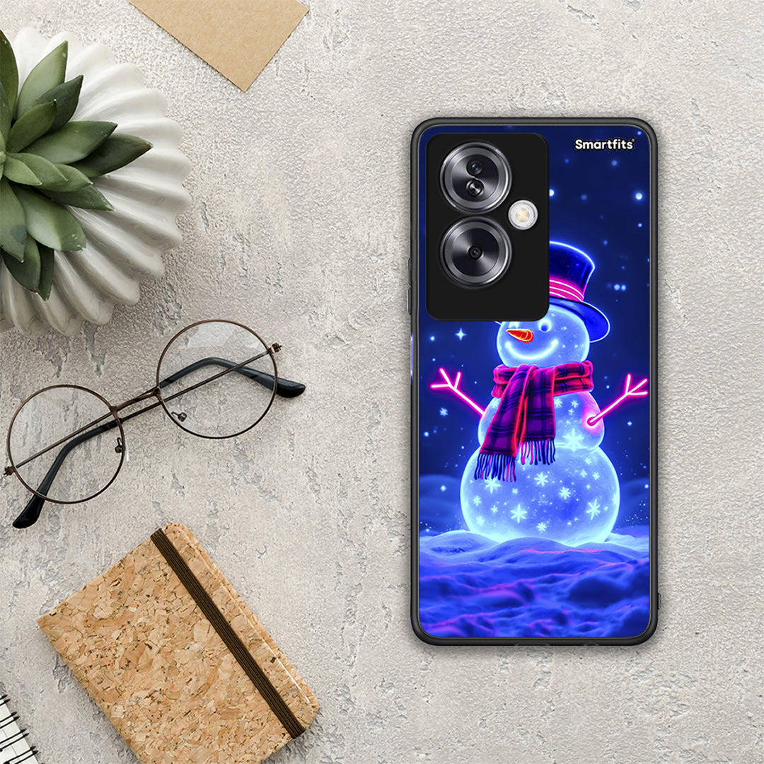 Christmas Neon Snowman - Oppo A79 / A2 θήκη