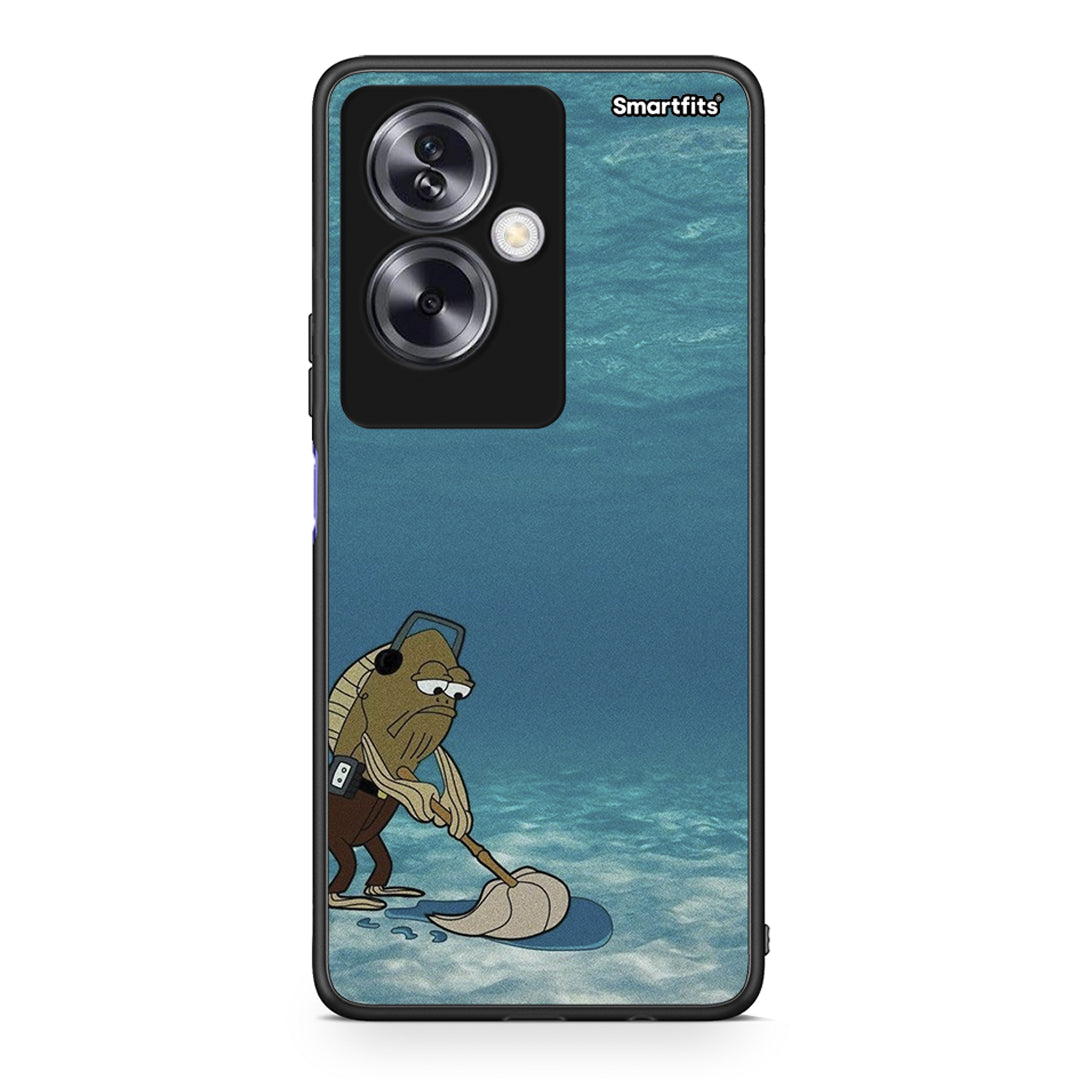 Oppo A79 / A2 Clean The Ocean Θήκη από τη Smartfits με σχέδιο στο πίσω μέρος και μαύρο περίβλημα | Smartphone case with colorful back and black bezels by Smartfits