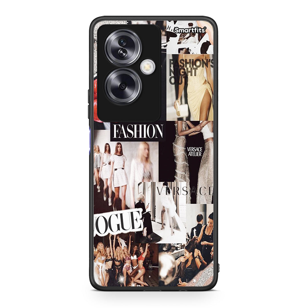 Oppo A79 / A2 Collage Fashion Θήκη Αγίου Βαλεντίνου από τη Smartfits με σχέδιο στο πίσω μέρος και μαύρο περίβλημα | Smartphone case with colorful back and black bezels by Smartfits