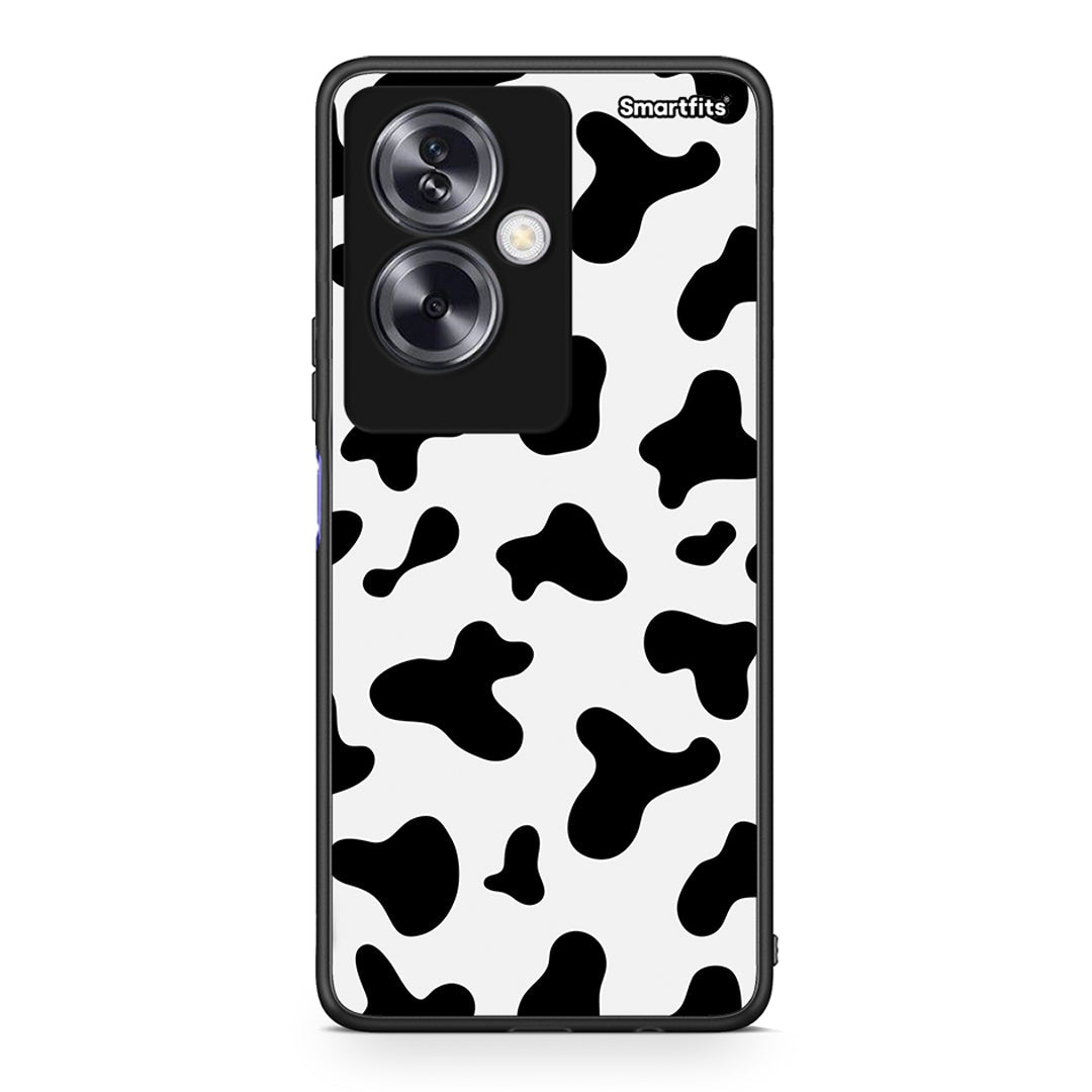 Oppo A79 / A2 Cow Print θήκη από τη Smartfits με σχέδιο στο πίσω μέρος και μαύρο περίβλημα | Smartphone case with colorful back and black bezels by Smartfits