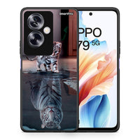 Thumbnail for Θήκη Oppo A79 / A2 Tiger Cute από τη Smartfits με σχέδιο στο πίσω μέρος και μαύρο περίβλημα | Oppo A79 / A2 Tiger Cute case with colorful back and black bezels