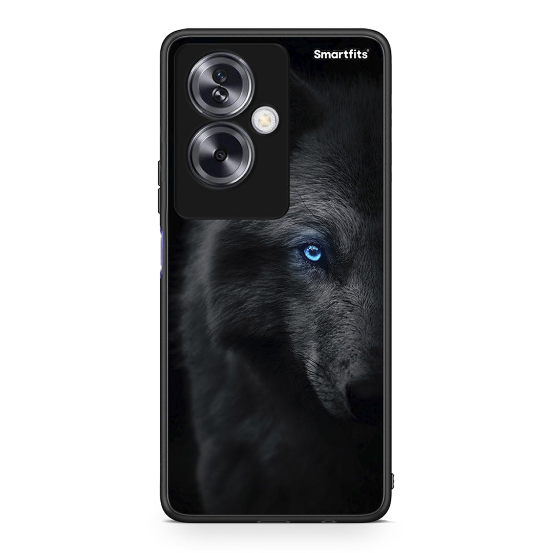 Oppo A79 / A2 Dark Wolf θήκη από τη Smartfits με σχέδιο στο πίσω μέρος και μαύρο περίβλημα | Smartphone case with colorful back and black bezels by Smartfits