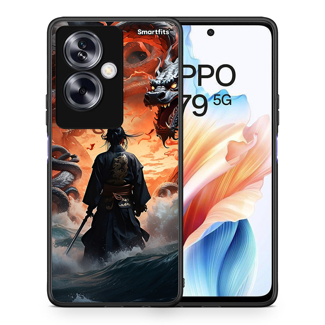 Θήκη Oppo A79 / A2 Dragons Fight από τη Smartfits με σχέδιο στο πίσω μέρος και μαύρο περίβλημα | Oppo A79 / A2 Dragons Fight case with colorful back and black bezels