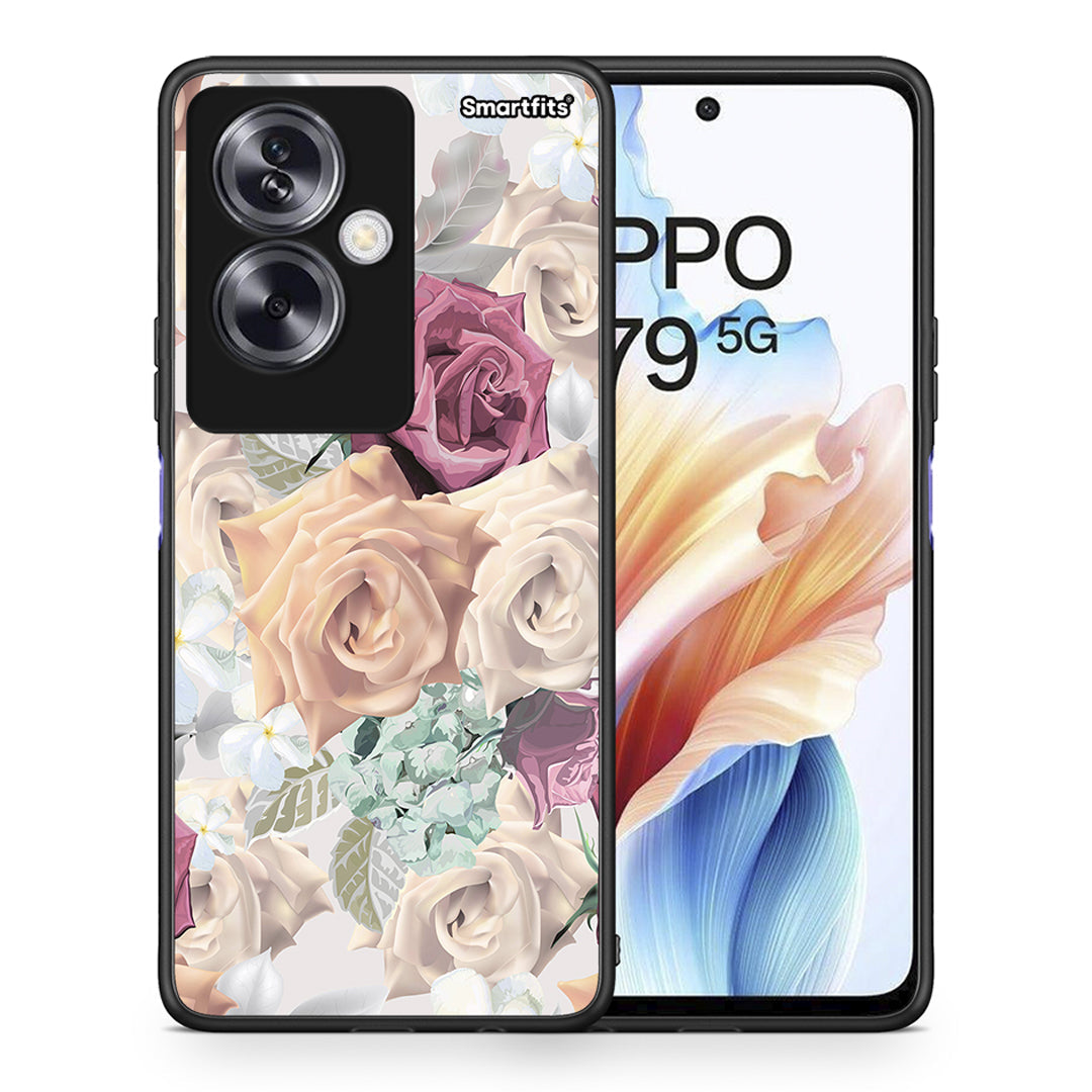 Θήκη Oppo A79 / A2 Bouquet Floral από τη Smartfits με σχέδιο στο πίσω μέρος και μαύρο περίβλημα | Oppo A79 / A2 Bouquet Floral case with colorful back and black bezels