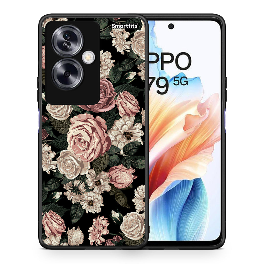 Θήκη Oppo A79 / A2 Wild Roses Flower από τη Smartfits με σχέδιο στο πίσω μέρος και μαύρο περίβλημα | Oppo A79 / A2 Wild Roses Flower case with colorful back and black bezels