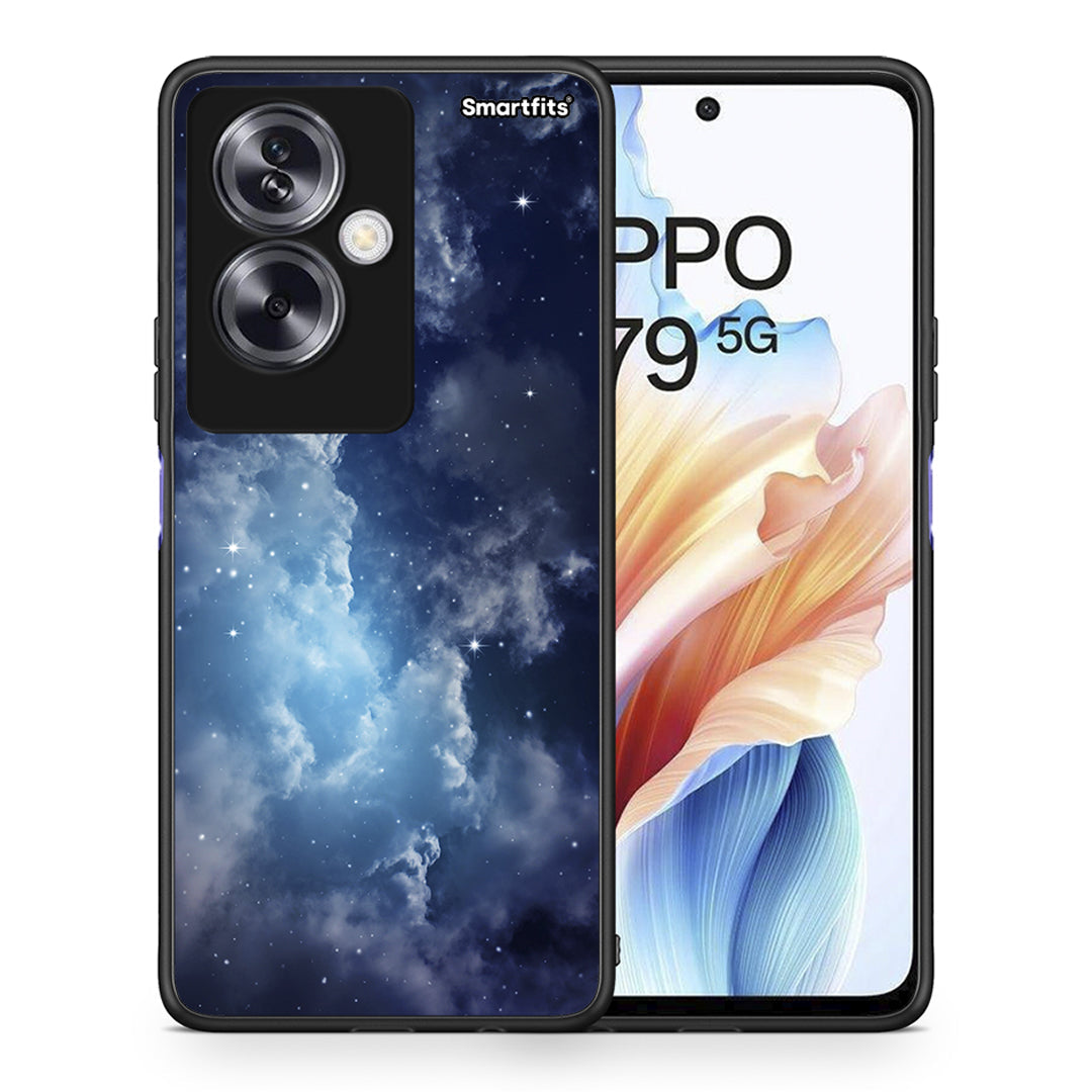 Θήκη Oppo A79 / A2 Blue Sky Galaxy από τη Smartfits με σχέδιο στο πίσω μέρος και μαύρο περίβλημα | Oppo A79 / A2 Blue Sky Galaxy case with colorful back and black bezels