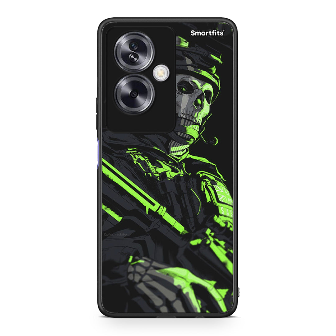 Oppo A79 / A2 Green Soldier Θήκη Αγίου Βαλεντίνου από τη Smartfits με σχέδιο στο πίσω μέρος και μαύρο περίβλημα | Smartphone case with colorful back and black bezels by Smartfits