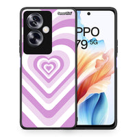 Thumbnail for Θήκη Oppo A79 / A2 Lilac Hearts από τη Smartfits με σχέδιο στο πίσω μέρος και μαύρο περίβλημα | Oppo A79 / A2 Lilac Hearts case with colorful back and black bezels
