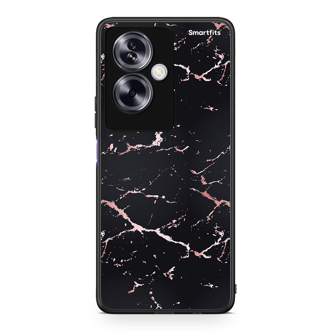 4 - Oppo A79 / A2 Black Rosegold Marble case, cover, bumper