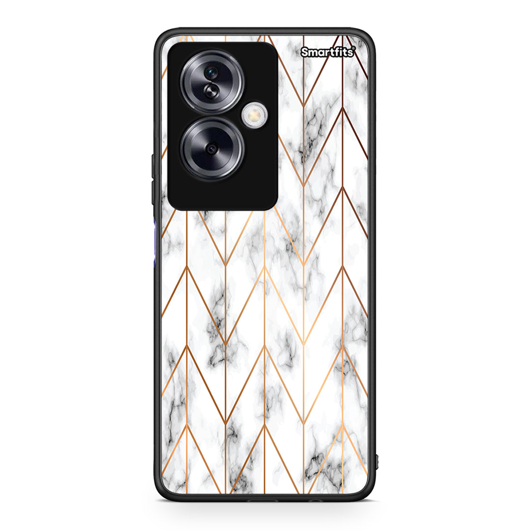 44 - Oppo A79 / A2 Gold Geometric Marble case, cover, bumper