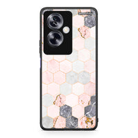 Thumbnail for 4 - Oppo A79 / A2 Hexagon Pink Marble case, cover, bumper