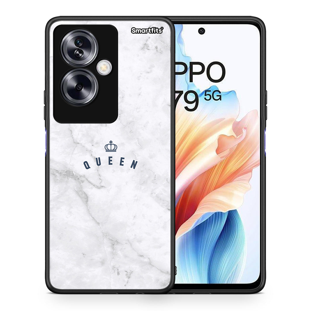 Θήκη Oppo A79 / A2 Queen Marble από τη Smartfits με σχέδιο στο πίσω μέρος και μαύρο περίβλημα | Oppo A79 / A2 Queen Marble case with colorful back and black bezels