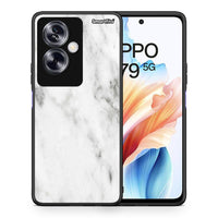 Thumbnail for Θήκη Oppo A79 / A2 White Marble από τη Smartfits με σχέδιο στο πίσω μέρος και μαύρο περίβλημα | Oppo A79 / A2 White Marble case with colorful back and black bezels