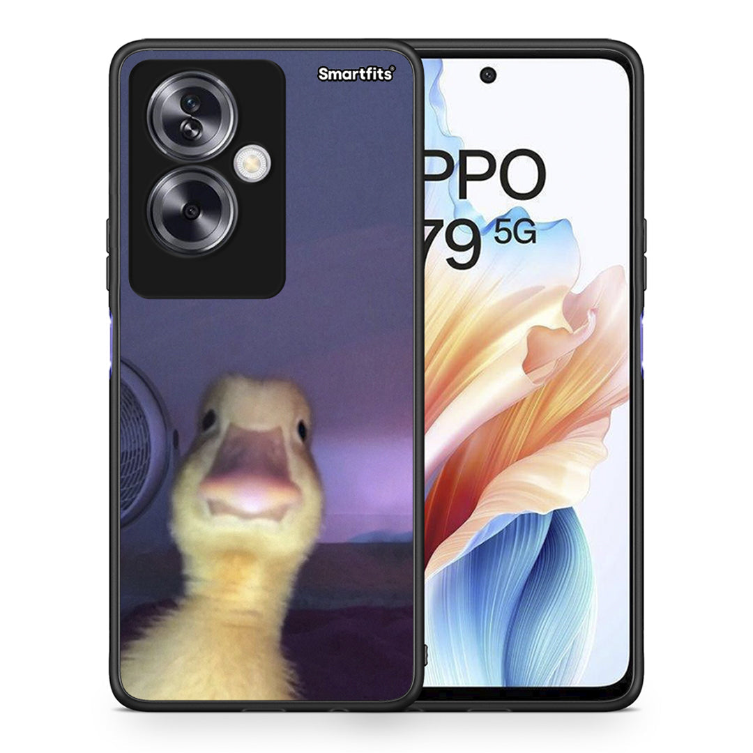 Θήκη Oppo A79 / A2 Meme Duck από τη Smartfits με σχέδιο στο πίσω μέρος και μαύρο περίβλημα | Oppo A79 / A2 Meme Duck case with colorful back and black bezels