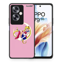 Thumbnail for Θήκη Oppo A79 / A2 Moon Girl από τη Smartfits με σχέδιο στο πίσω μέρος και μαύρο περίβλημα | Oppo A79 / A2 Moon Girl case with colorful back and black bezels