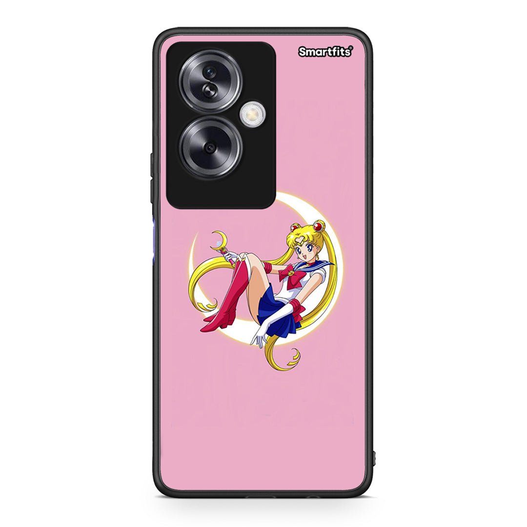 Oppo A79 / A2 Moon Girl θήκη από τη Smartfits με σχέδιο στο πίσω μέρος και μαύρο περίβλημα | Smartphone case with colorful back and black bezels by Smartfits