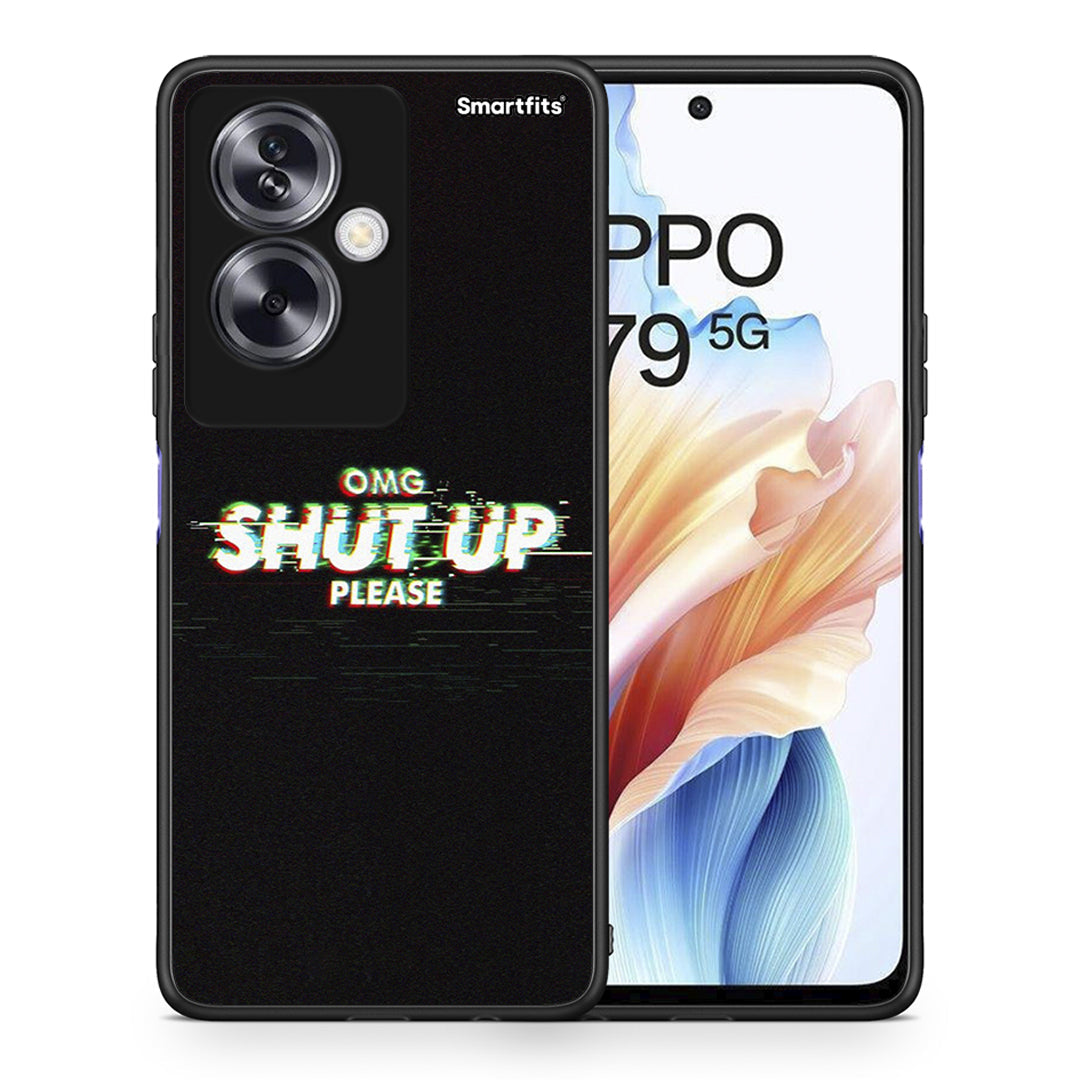Θήκη Oppo A79 / A2 OMG ShutUp από τη Smartfits με σχέδιο στο πίσω μέρος και μαύρο περίβλημα | Oppo A79 / A2 OMG ShutUp case with colorful back and black bezels
