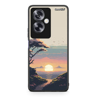 Thumbnail for Oppo A79 / A2 Pixel Sunset Θήκη από τη Smartfits με σχέδιο στο πίσω μέρος και μαύρο περίβλημα | Smartphone case with colorful back and black bezels by Smartfits