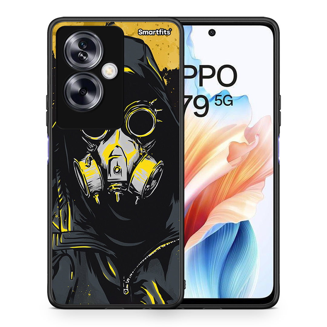 Θήκη Oppo A79 / A2 Mask PopArt από τη Smartfits με σχέδιο στο πίσω μέρος και μαύρο περίβλημα | Oppo A79 / A2 Mask PopArt case with colorful back and black bezels