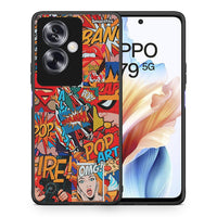 Thumbnail for Θήκη Oppo A79 / A2 PopArt OMG από τη Smartfits με σχέδιο στο πίσω μέρος και μαύρο περίβλημα | Oppo A79 / A2 PopArt OMG case with colorful back and black bezels
