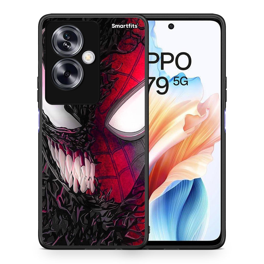 Θήκη Oppo A79 / A2 SpiderVenom PopArt από τη Smartfits με σχέδιο στο πίσω μέρος και μαύρο περίβλημα | Oppo A79 / A2 SpiderVenom PopArt case with colorful back and black bezels