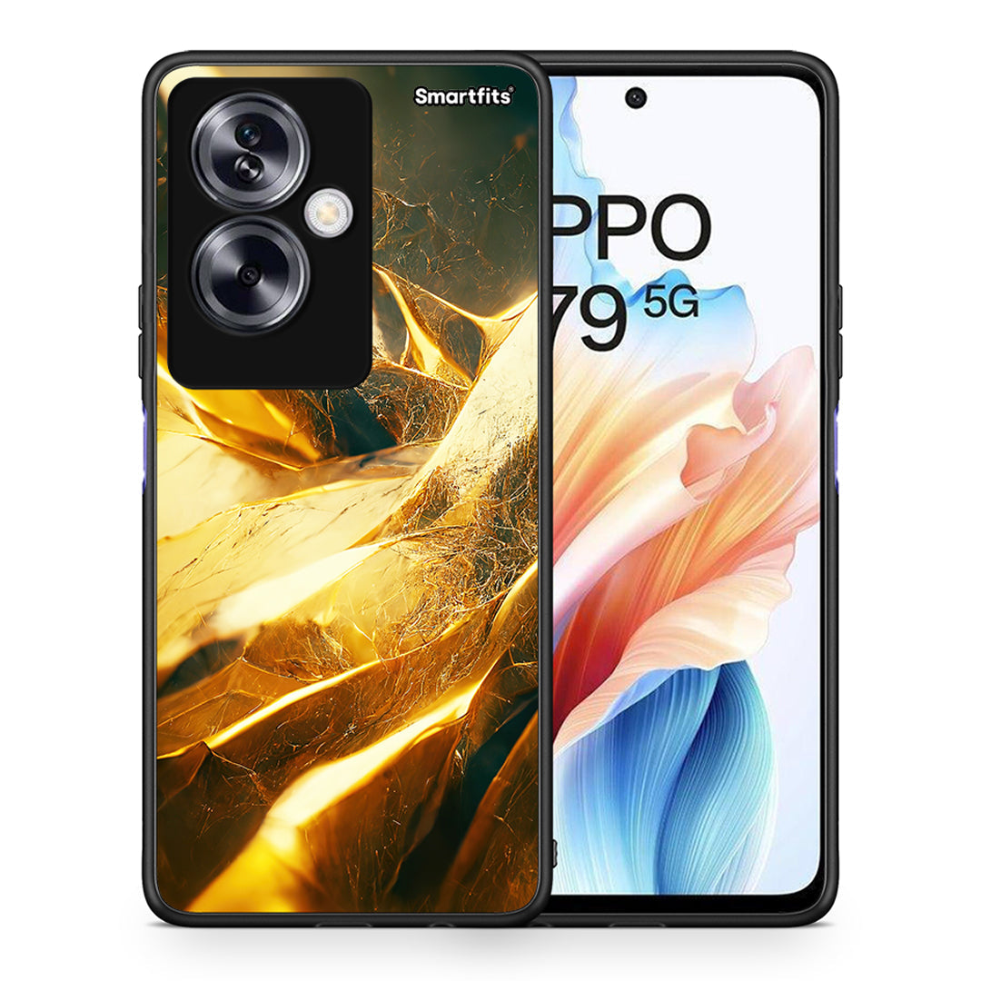 Θήκη Oppo A79 / A2 Real Gold από τη Smartfits με σχέδιο στο πίσω μέρος και μαύρο περίβλημα | Oppo A79 / A2 Real Gold case with colorful back and black bezels