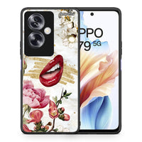 Thumbnail for Θήκη Oppo A79 / A2 Red Lips από τη Smartfits με σχέδιο στο πίσω μέρος και μαύρο περίβλημα | Oppo A79 / A2 Red Lips case with colorful back and black bezels