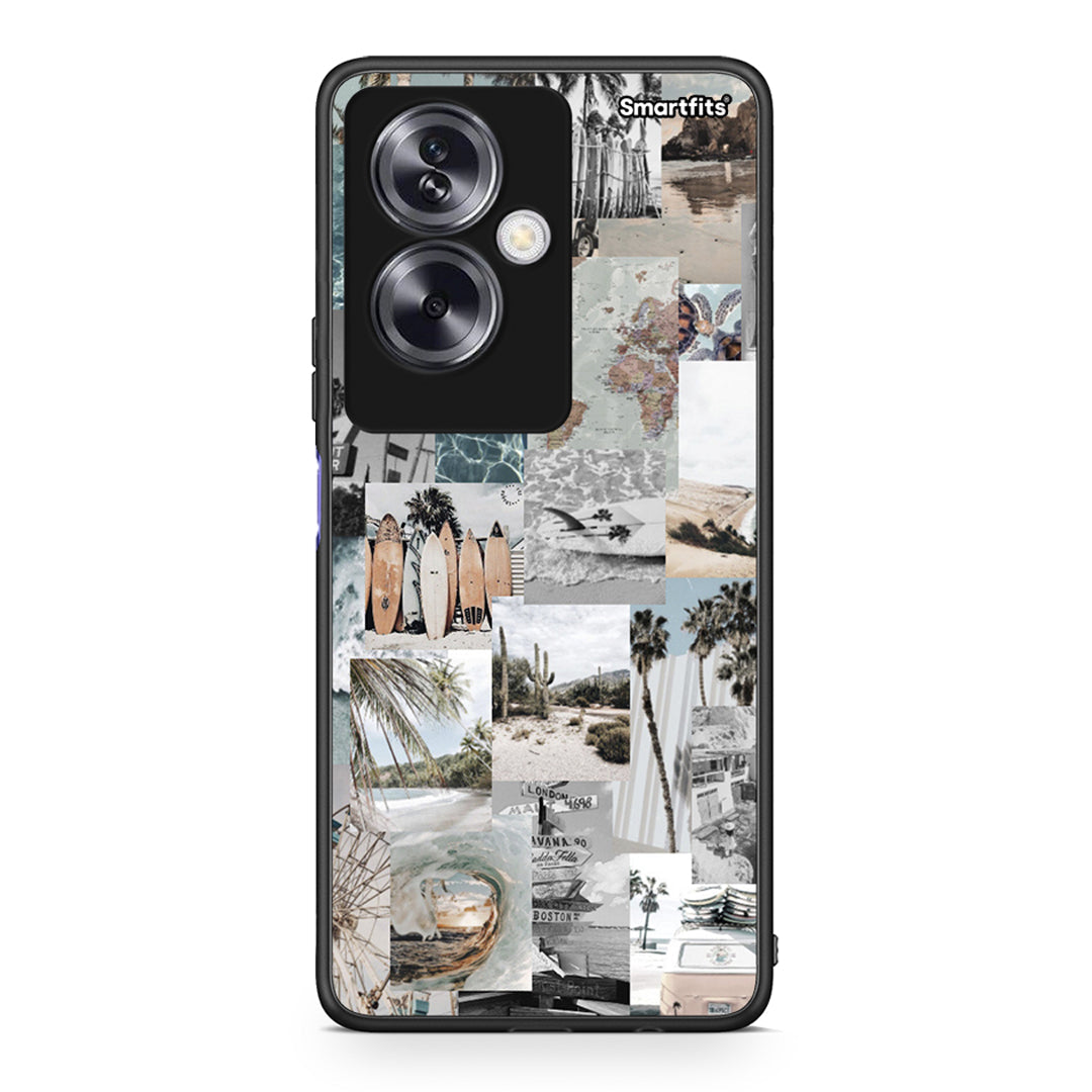 Oppo A79 / A2 Retro Beach Life Θήκη από τη Smartfits με σχέδιο στο πίσω μέρος και μαύρο περίβλημα | Smartphone case with colorful back and black bezels by Smartfits