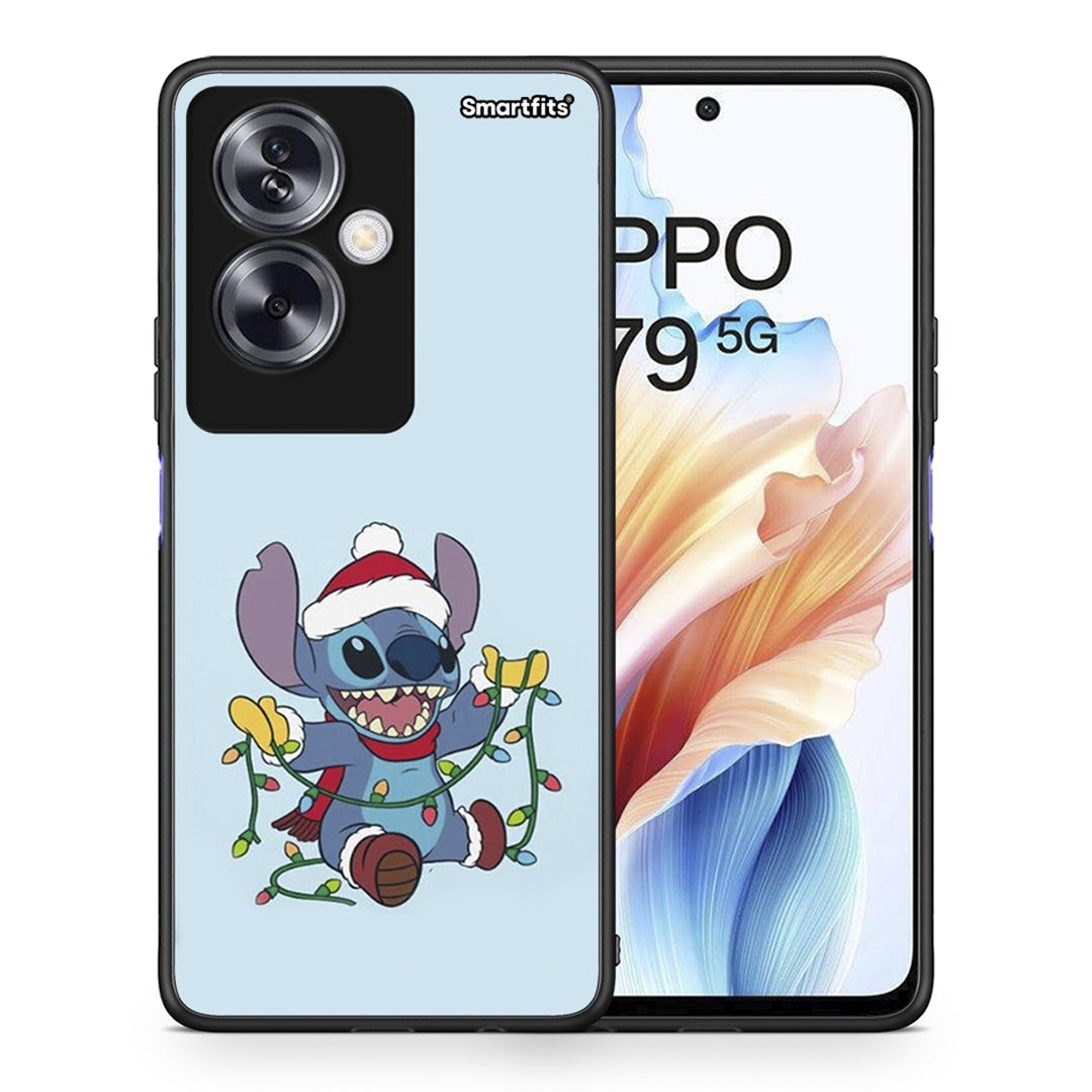 Θήκη Oppo A79 / A2 Santa Stich από τη Smartfits με σχέδιο στο πίσω μέρος και μαύρο περίβλημα | Oppo A79 / A2 Santa Stich case with colorful back and black bezels