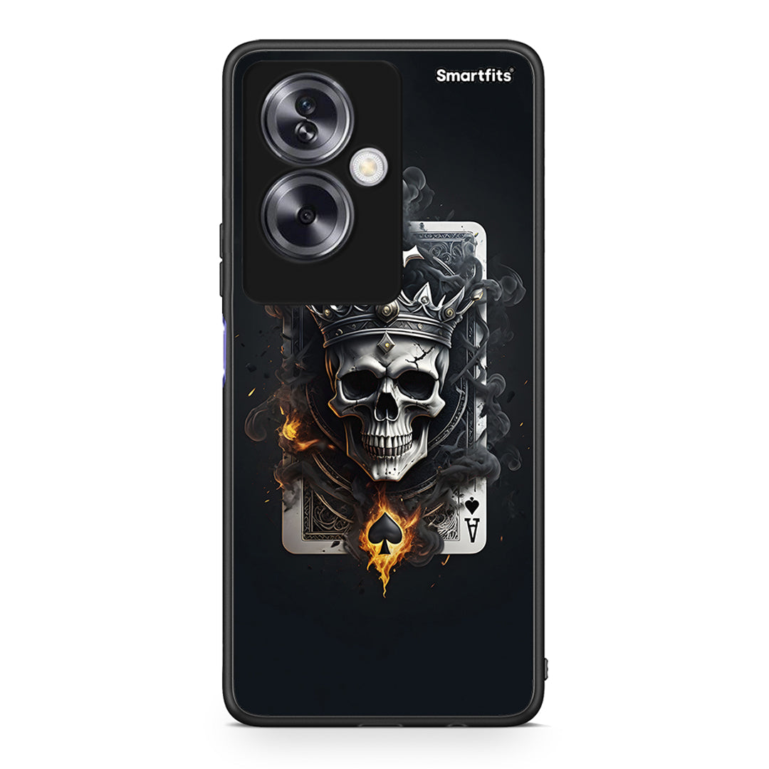 Oppo A79 / A2 Skull King Ace θήκη από τη Smartfits με σχέδιο στο πίσω μέρος και μαύρο περίβλημα | Smartphone case with colorful back and black bezels by Smartfits