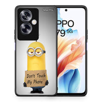 Thumbnail for Θήκη Oppo A79 / A2 Minion Text από τη Smartfits με σχέδιο στο πίσω μέρος και μαύρο περίβλημα | Oppo A79 / A2 Minion Text case with colorful back and black bezels