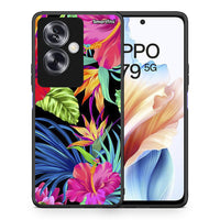 Thumbnail for Θήκη Oppo A79 / A2 Tropical Flowers από τη Smartfits με σχέδιο στο πίσω μέρος και μαύρο περίβλημα | Oppo A79 / A2 Tropical Flowers case with colorful back and black bezels