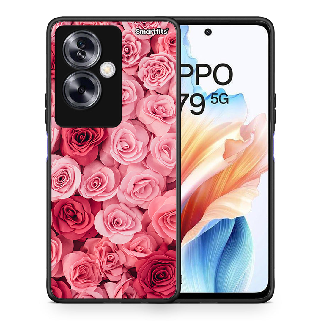 Θήκη Oppo A79 / A2 RoseGarden Valentine από τη Smartfits με σχέδιο στο πίσω μέρος και μαύρο περίβλημα | Oppo A79 / A2 RoseGarden Valentine case with colorful back and black bezels