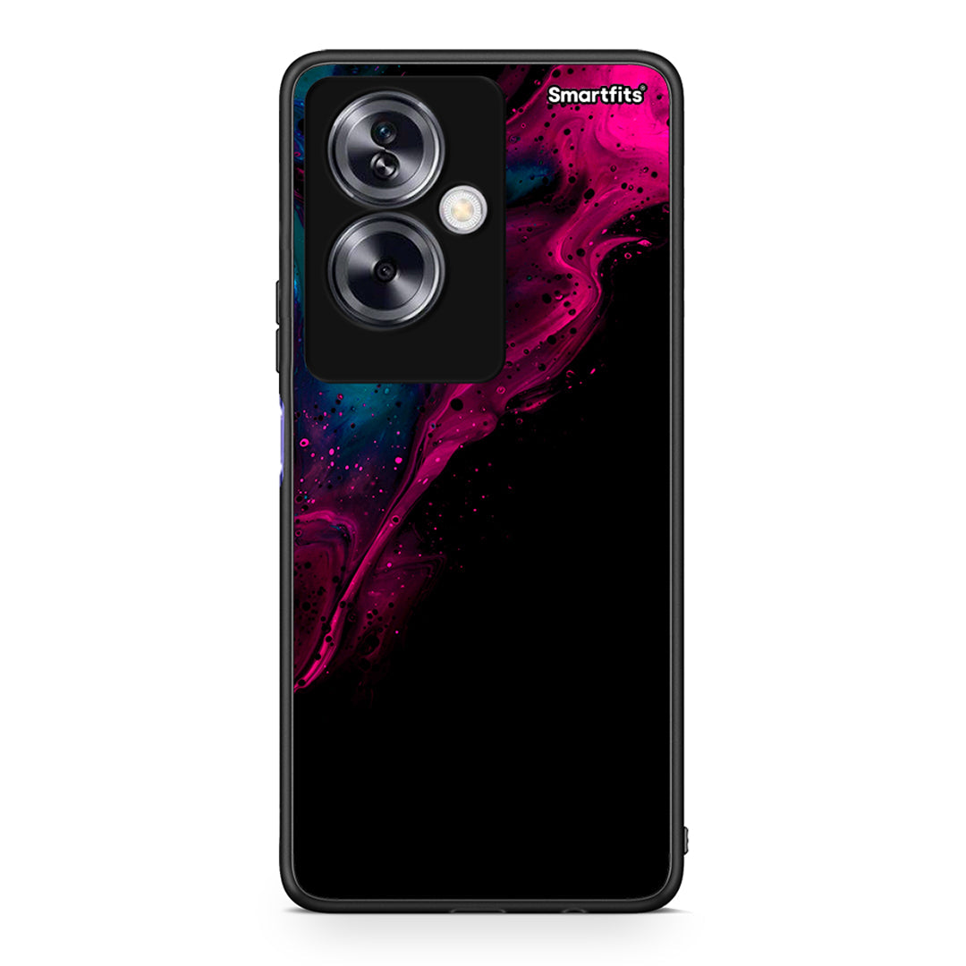 4 - Oppo A79 / A2 Pink Black Watercolor case, cover, bumper