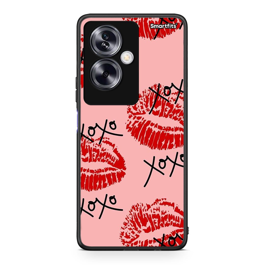 Oppo A79 / A2 XOXO Lips θήκη από τη Smartfits με σχέδιο στο πίσω μέρος και μαύρο περίβλημα | Smartphone case with colorful back and black bezels by Smartfits